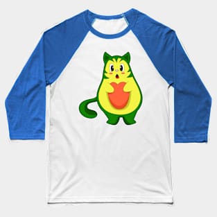 Cat Avocado Baseball T-Shirt